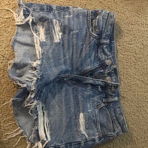 American Eagle Outfitters Light Blue Ripped Jean Shorts